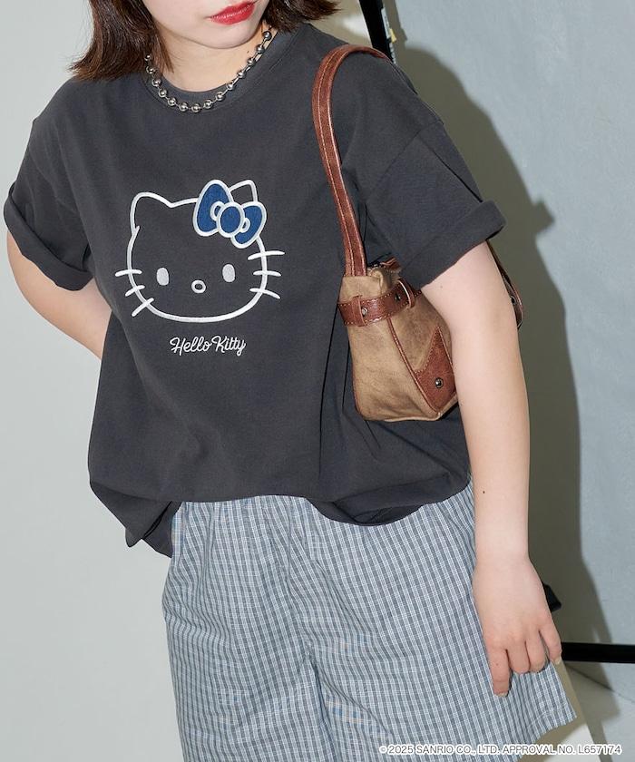 "HELLO KITTY/《Hello Kitty》" 異素材蝴蝶結T恤 限定推出