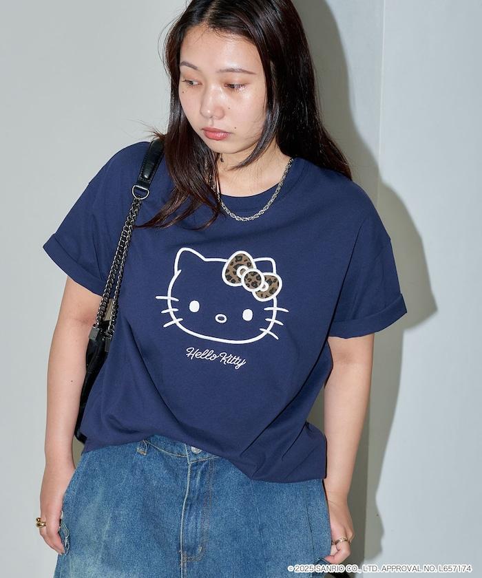 "HELLO KITTY/《Hello Kitty》" 異素材蝴蝶結T恤 限定推出