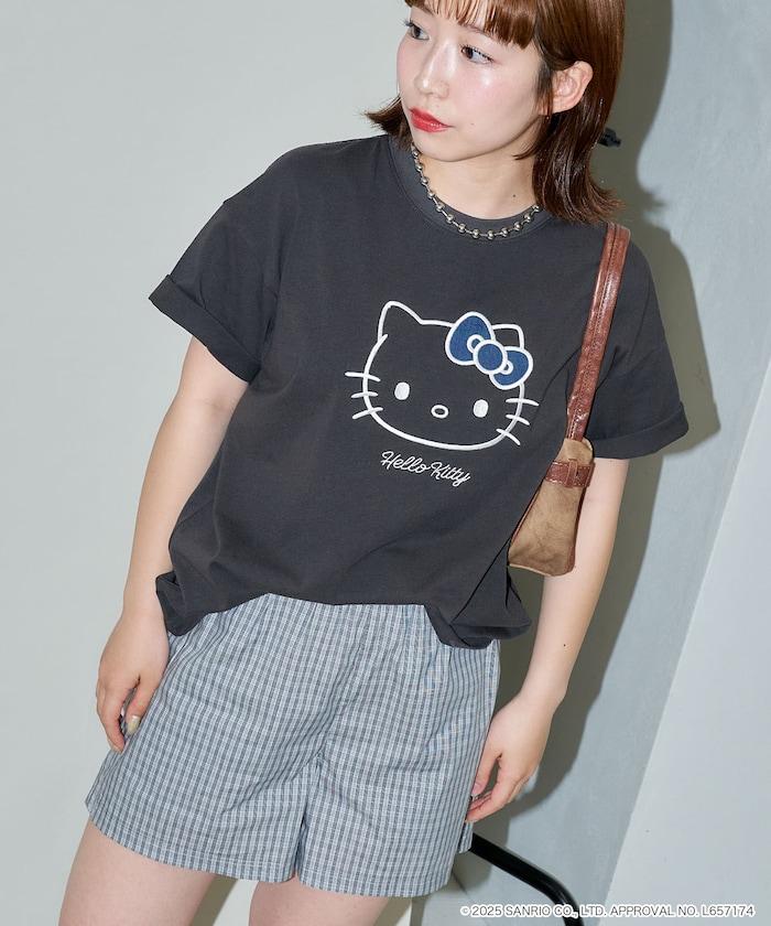 "HELLO KITTY/《Hello Kitty》" 異素材蝴蝶結T恤 限定推出