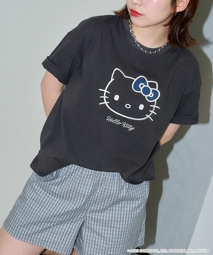 "HELLO KITTY/《Hello Kitty》" 異素材蝴蝶結T恤 限定推出