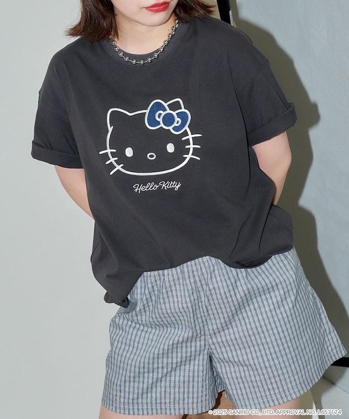 "HELLO KITTY/《Hello Kitty》" 異素材蝴蝶結T恤 限定推出
