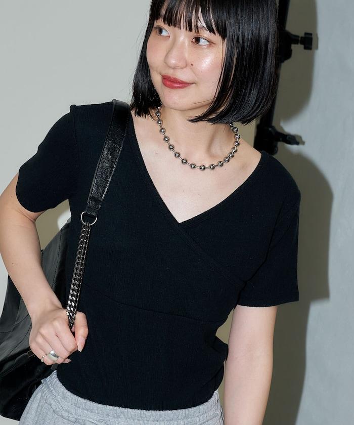 2WAY 柳樹 提花 開襟短袖 T恤