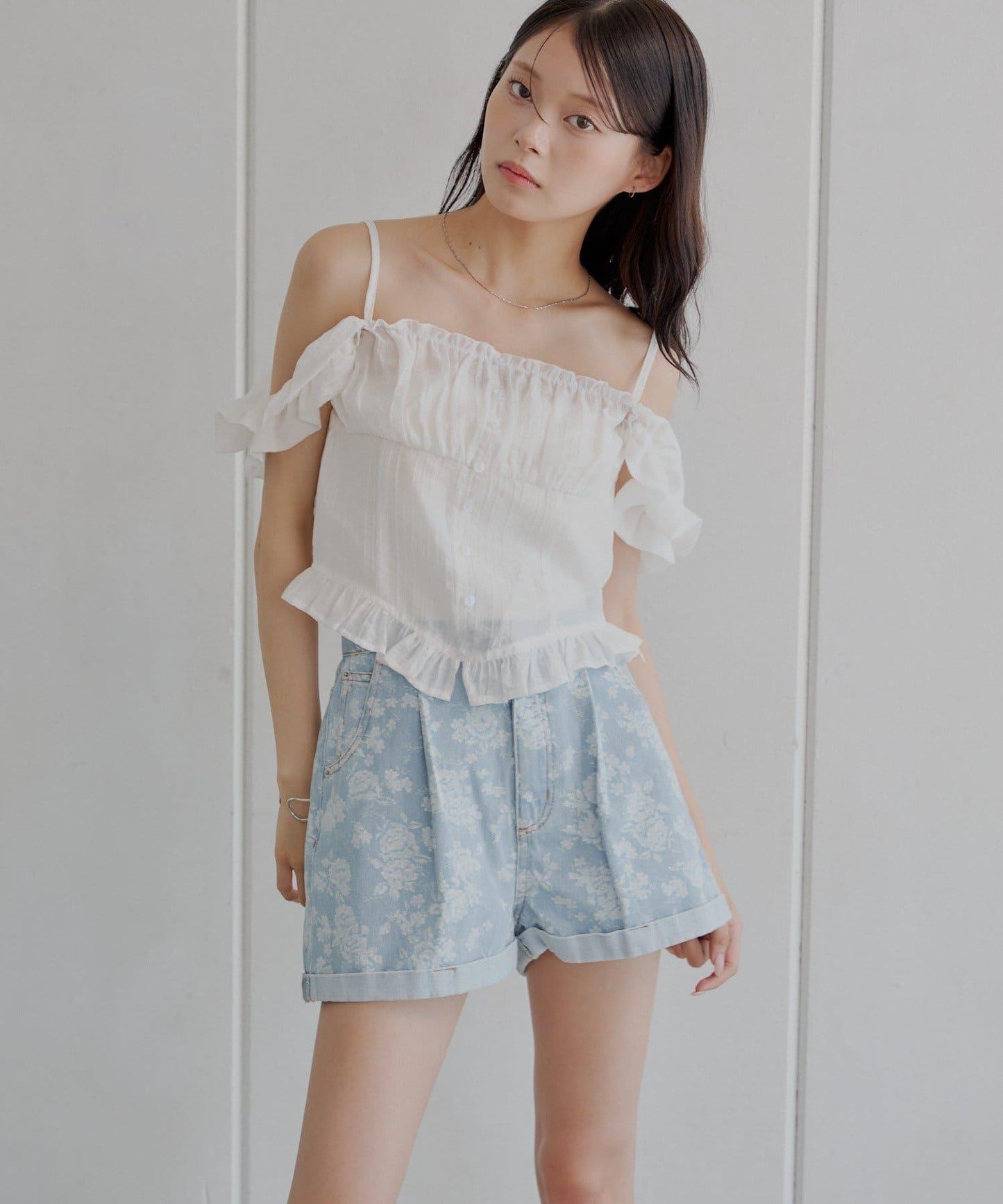 花印牛仔短褲