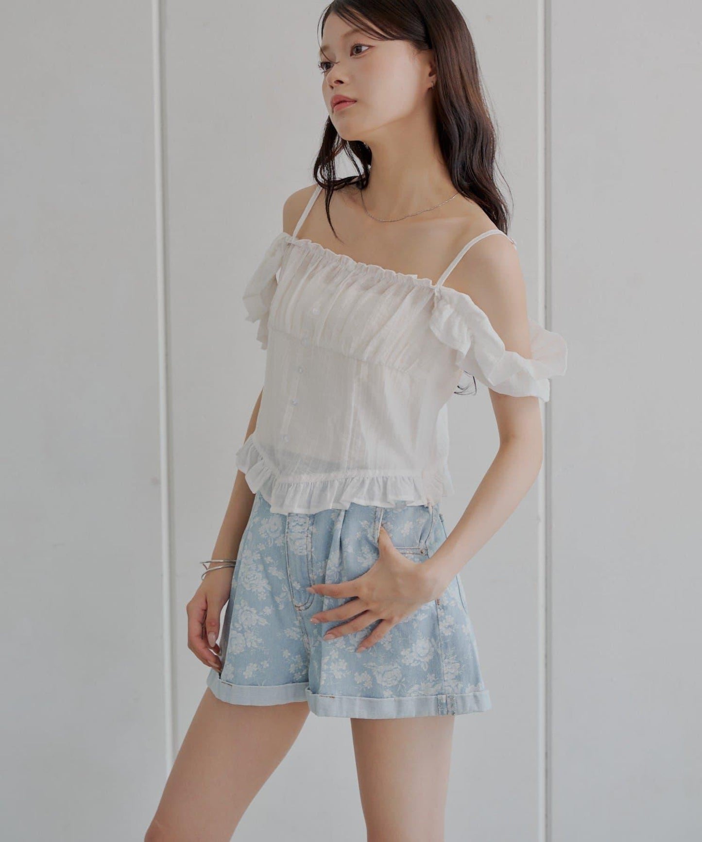花印牛仔短褲