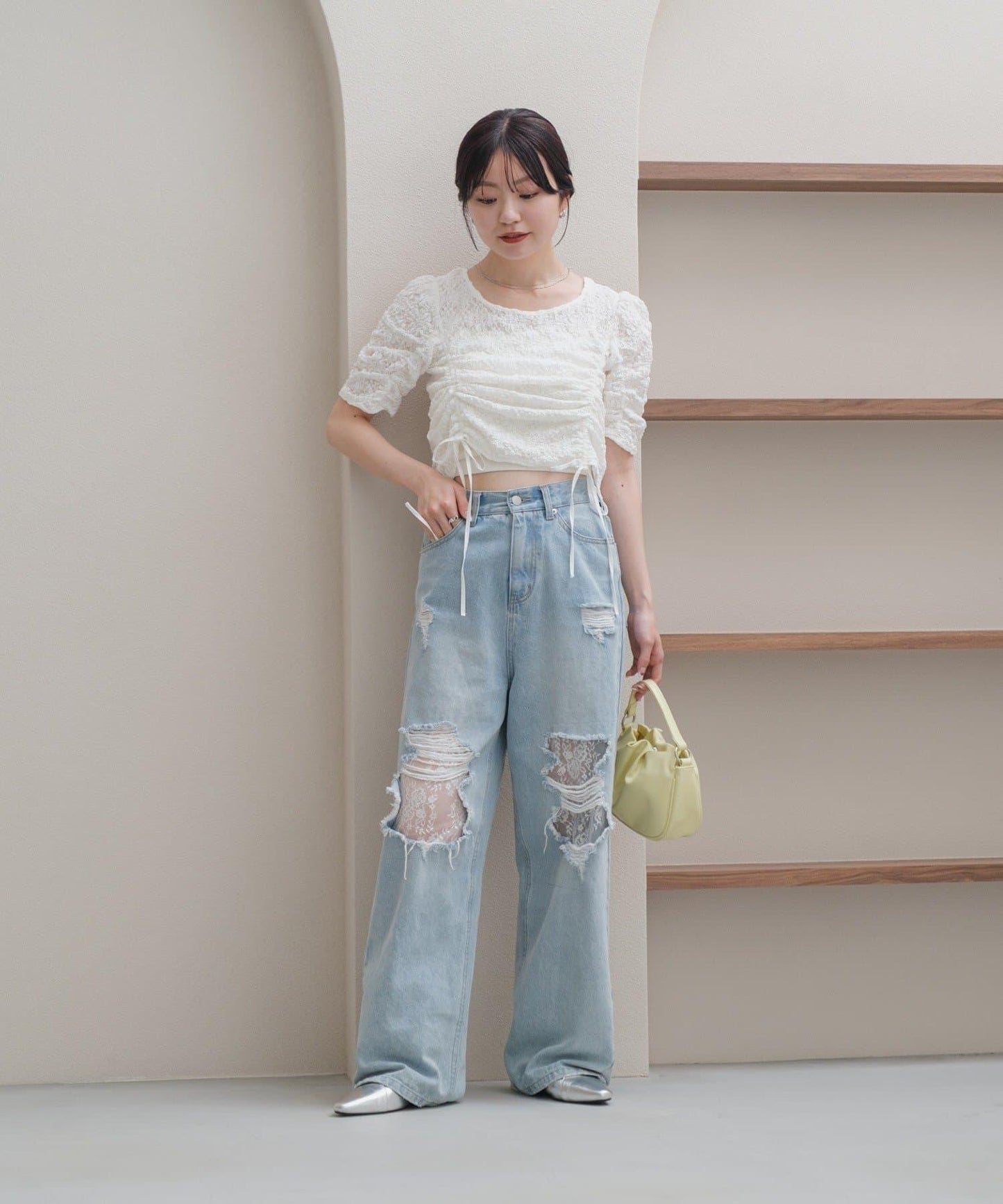 泡泡賽跑花朵上衣