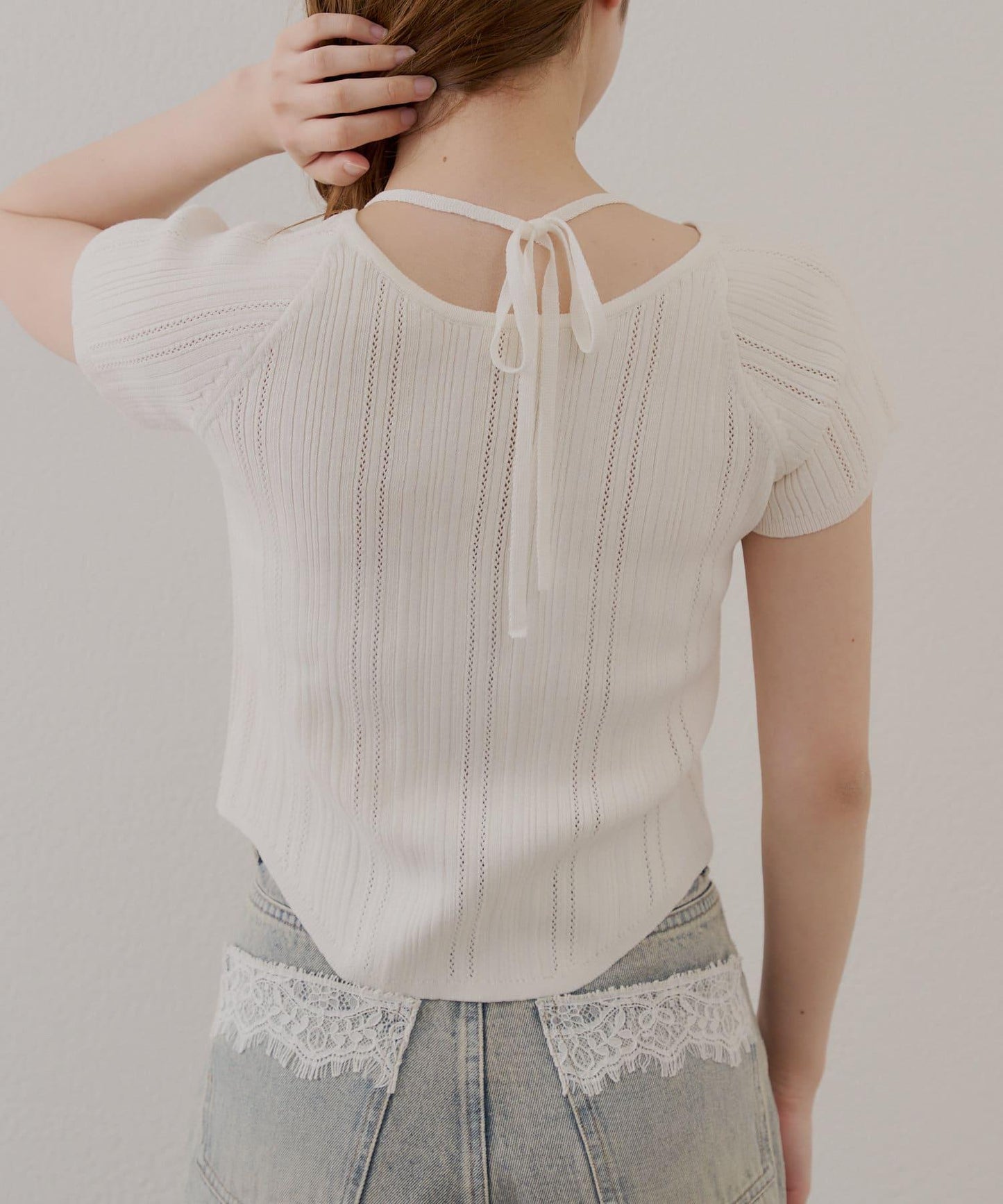 【Chico】鉤花設計開衫編織針織衫