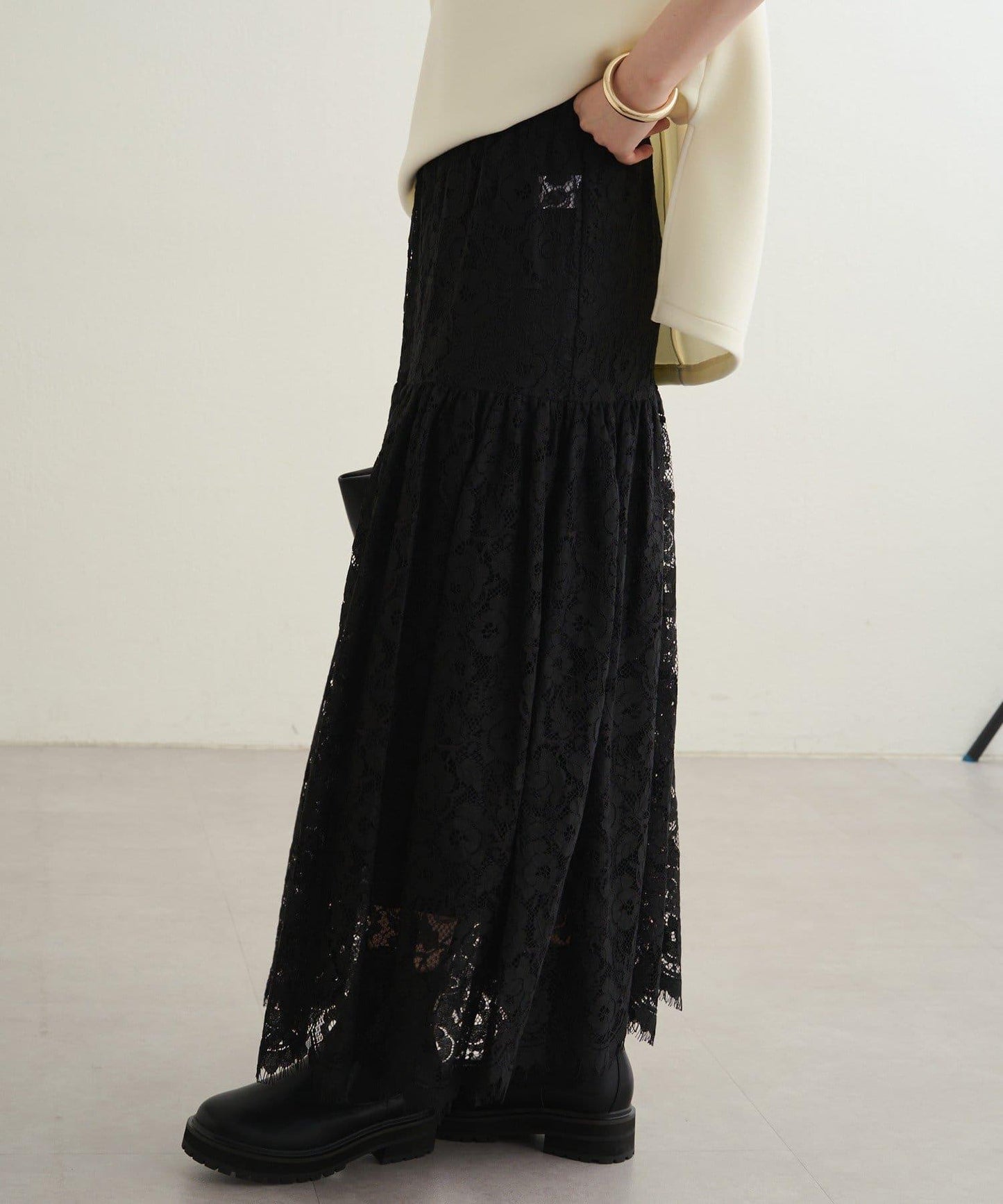 【Loungedress】復古風蕾絲半身裙