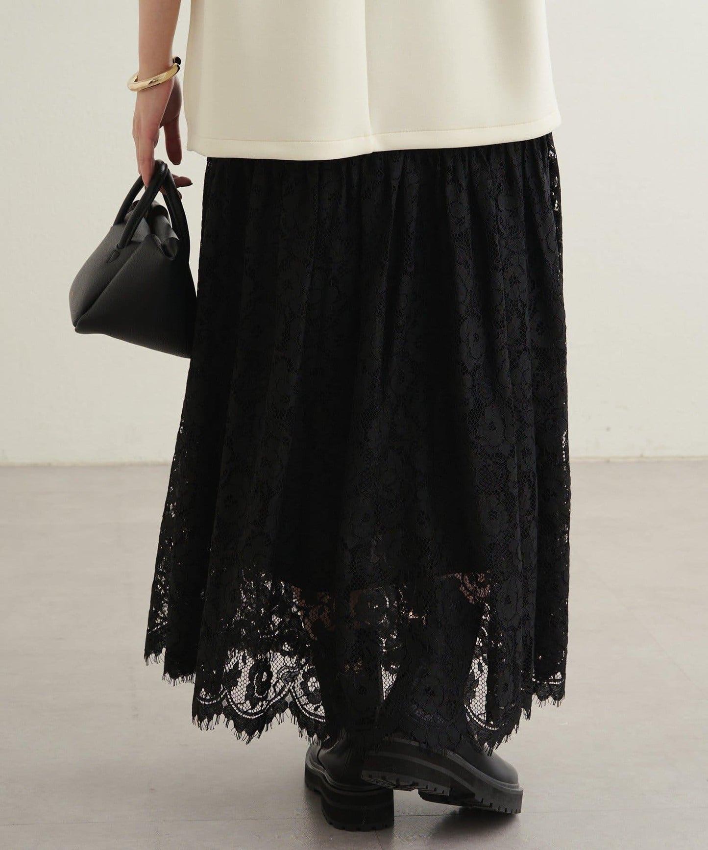 【Loungedress】復古風蕾絲半身裙