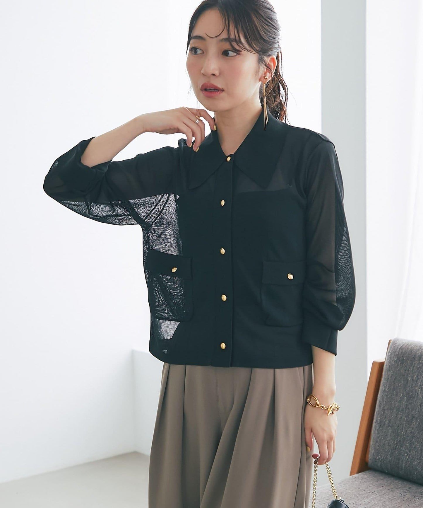 高扭透氣針織夾克開衫