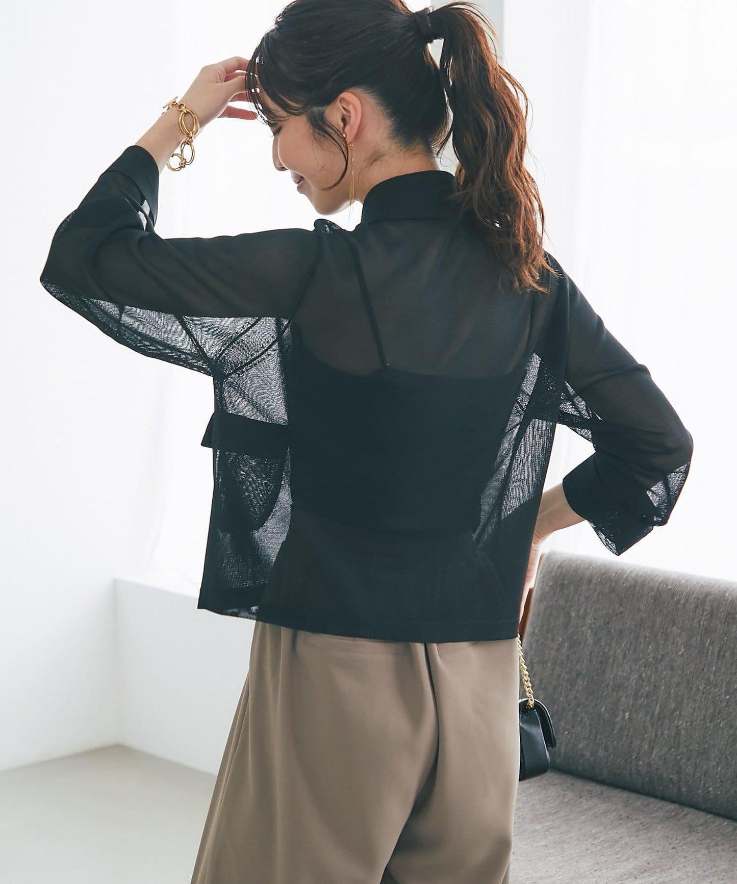 高扭透氣針織夾克開衫