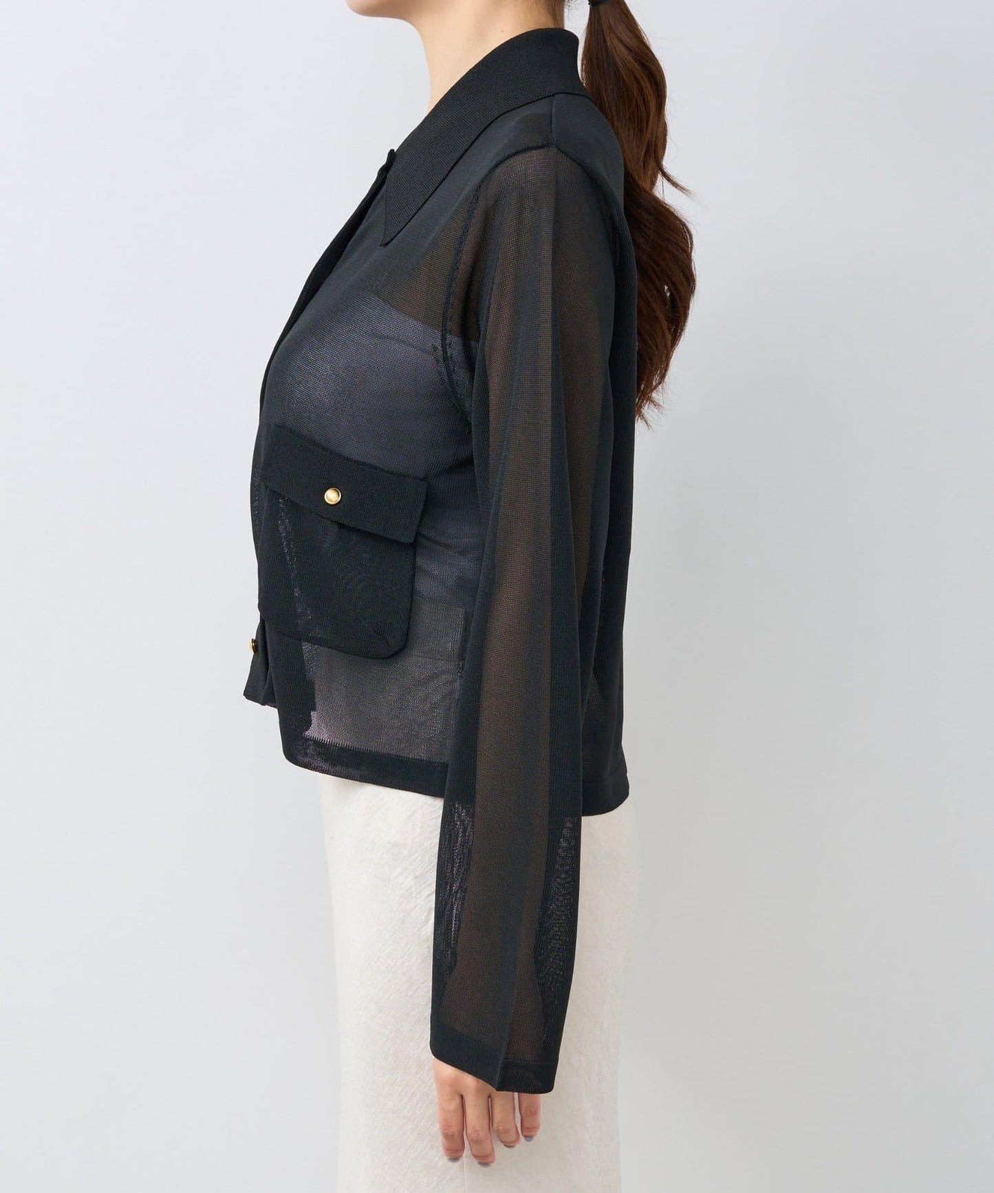 高扭透氣針織夾克開衫