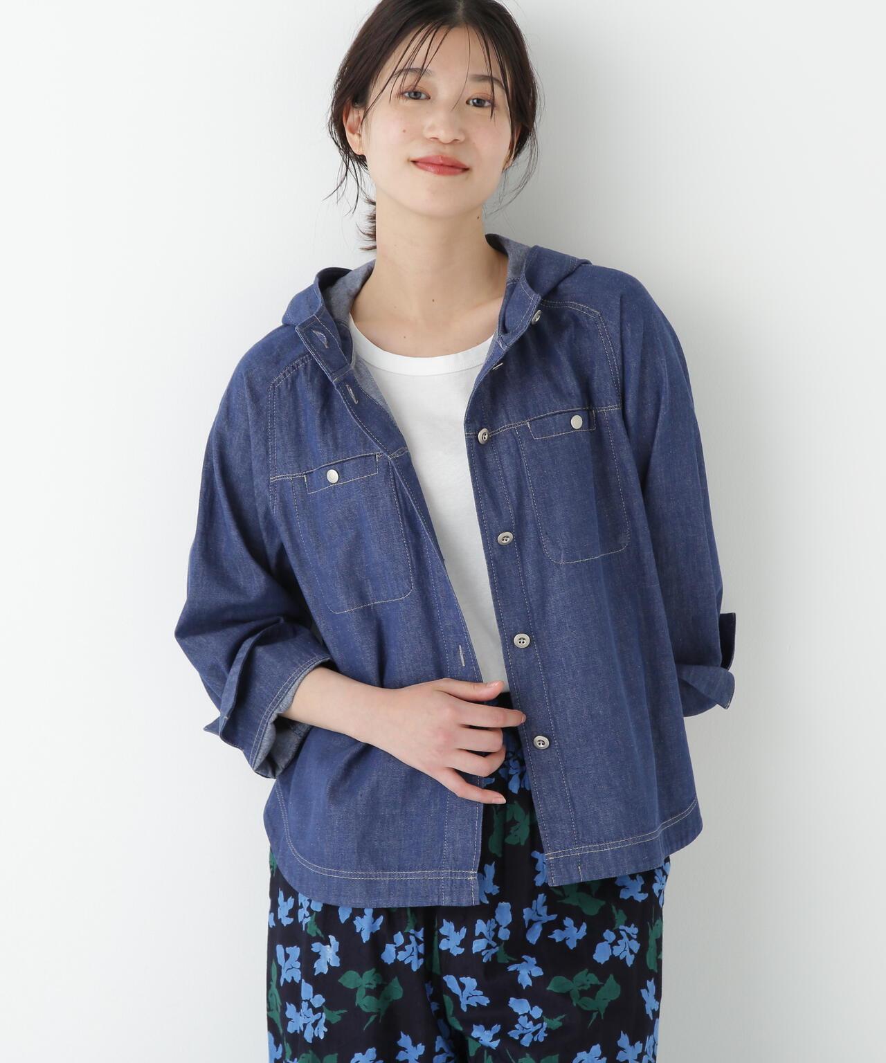【限定】輕薄牛仔帽衫