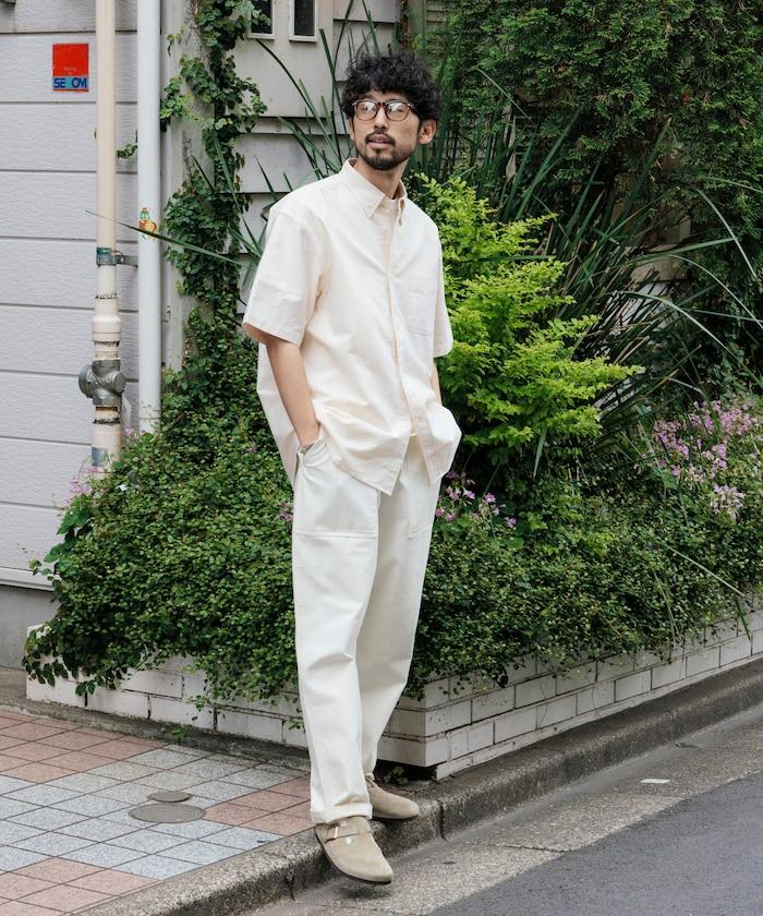 牛津紡 短袖 領釦襯衫