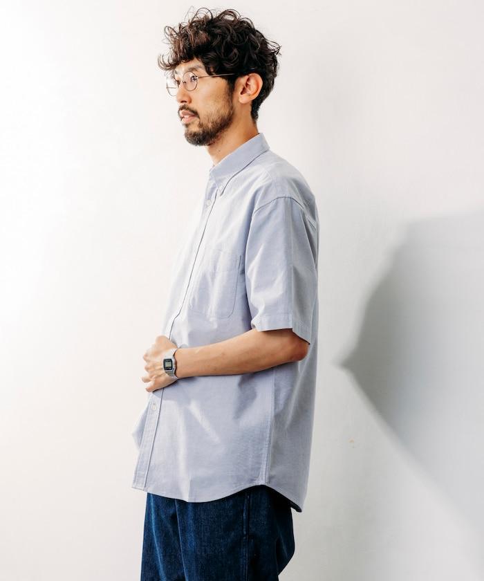 牛津紡 短袖 領釦襯衫