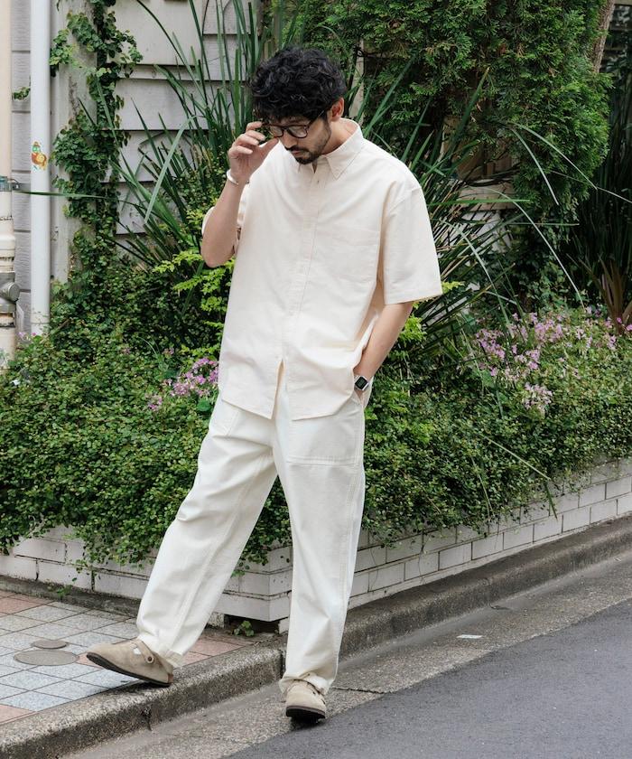 牛津紡 短袖 領釦襯衫