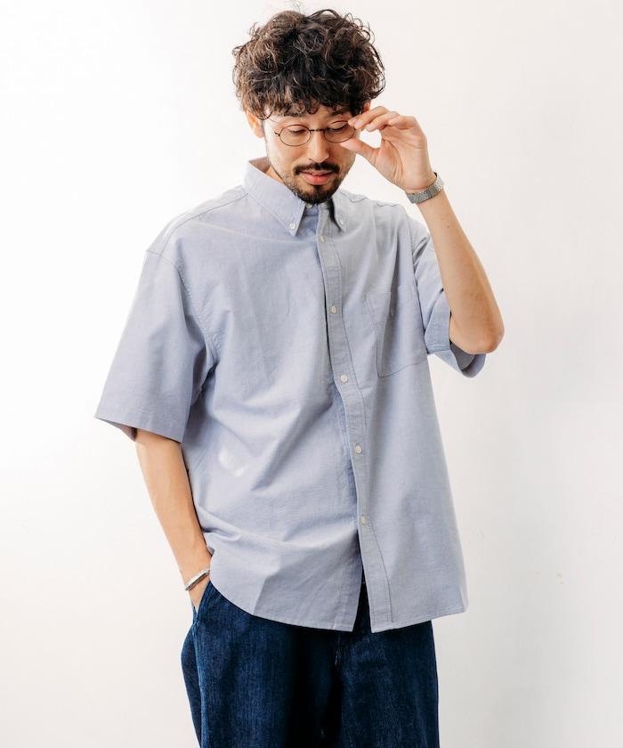 牛津紡 短袖 領釦襯衫