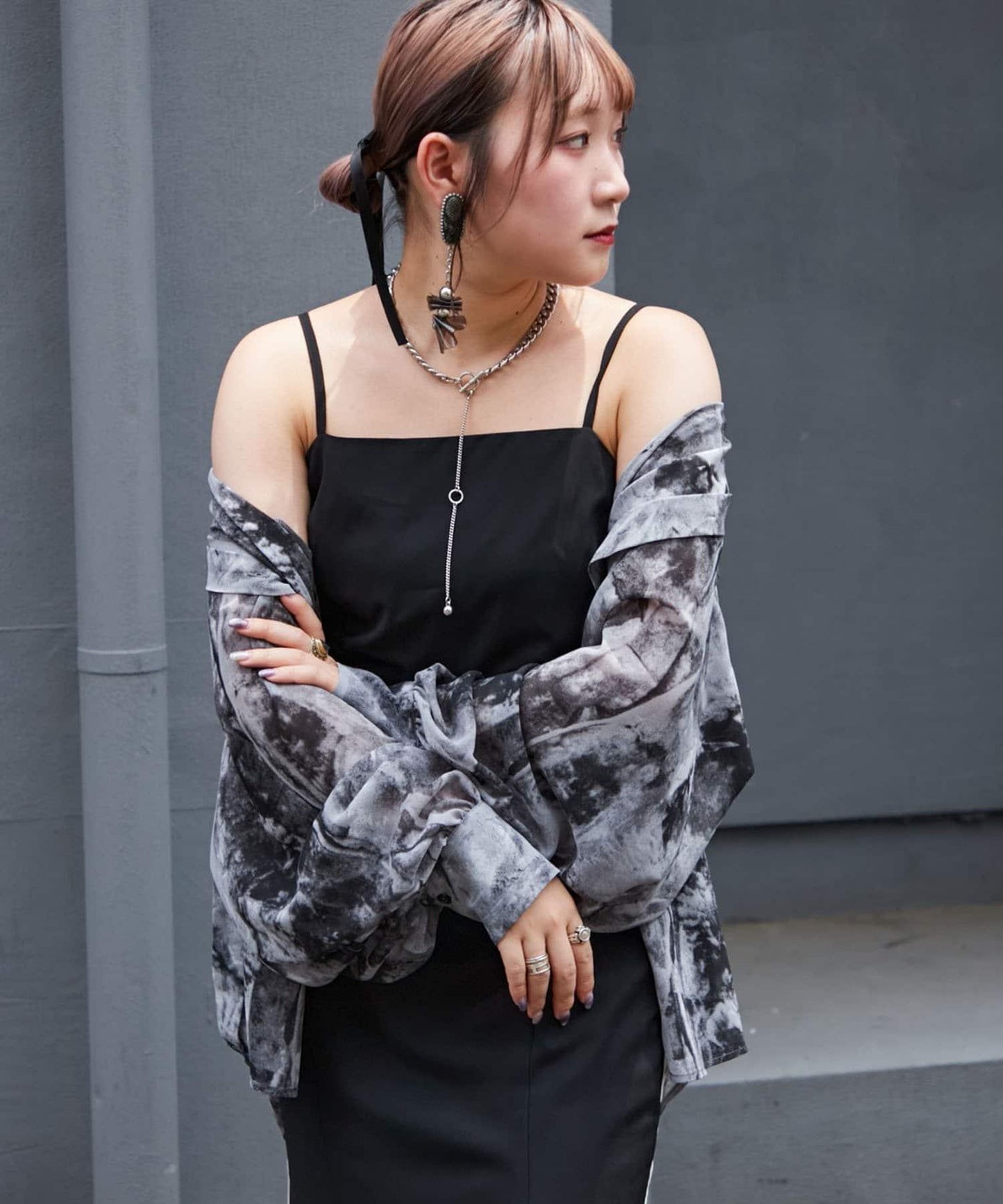 【Mavie..7】側條紋人魚連衣裙
