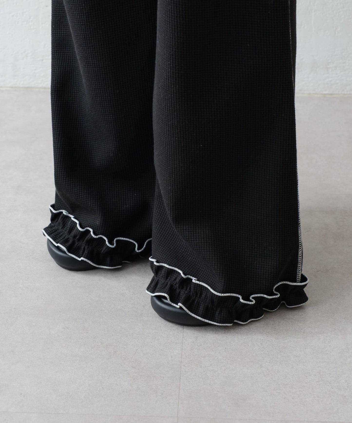 【HELLO.SANFRANCISCO】華夫格紋喇叭褲