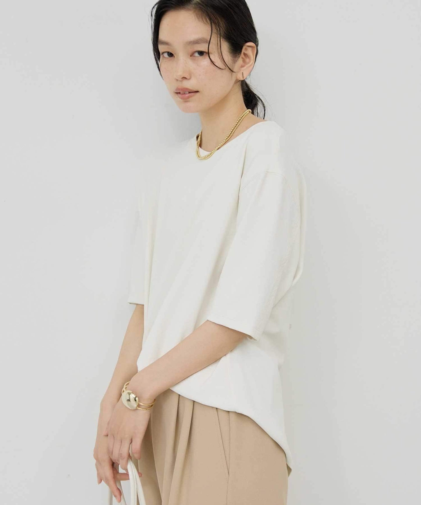 後開叉半袖襯衫