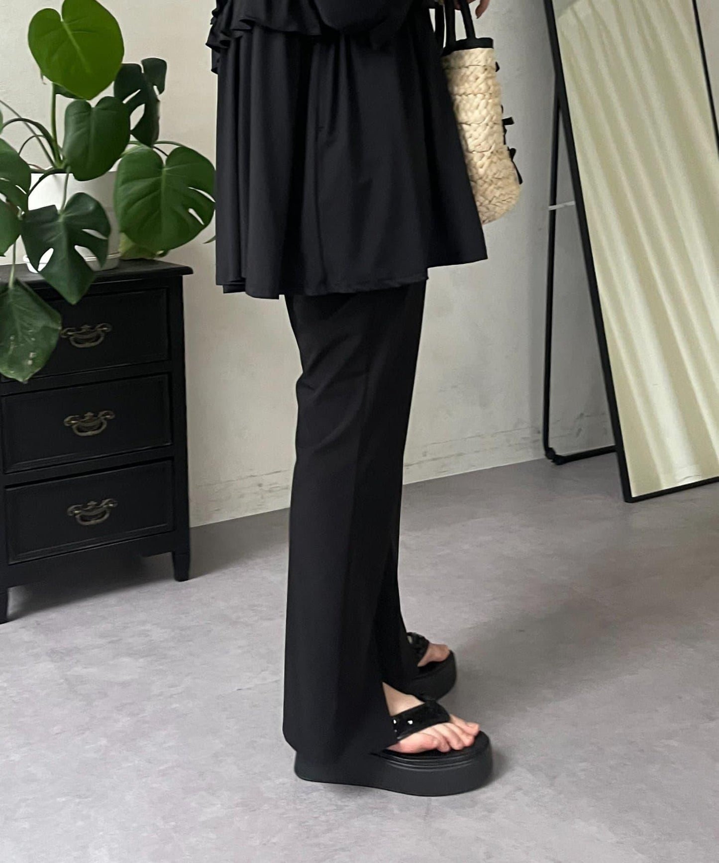 【防紫外線】水陸兩用彈力開叉闊腿褲