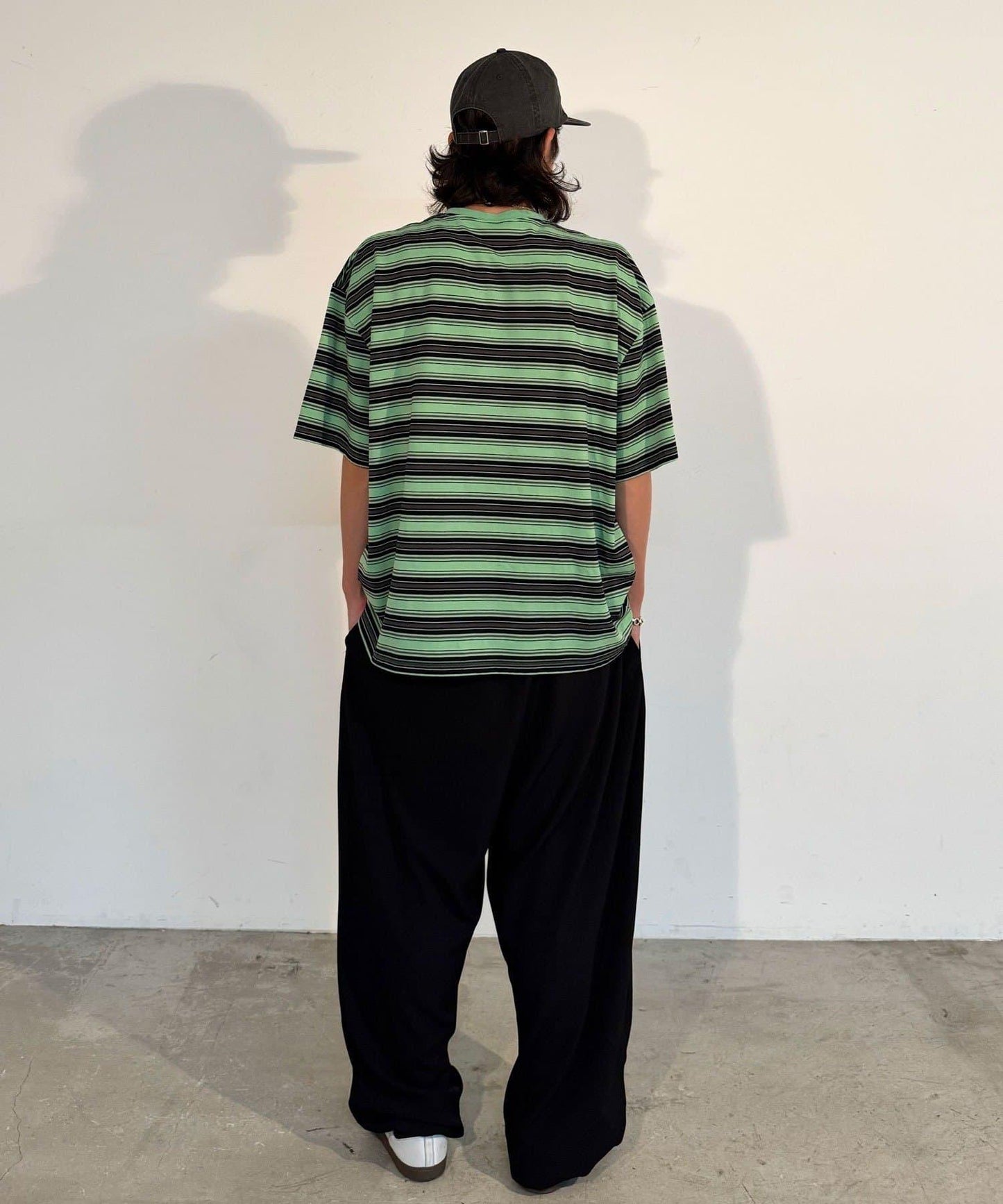 條紋修身超染T恤