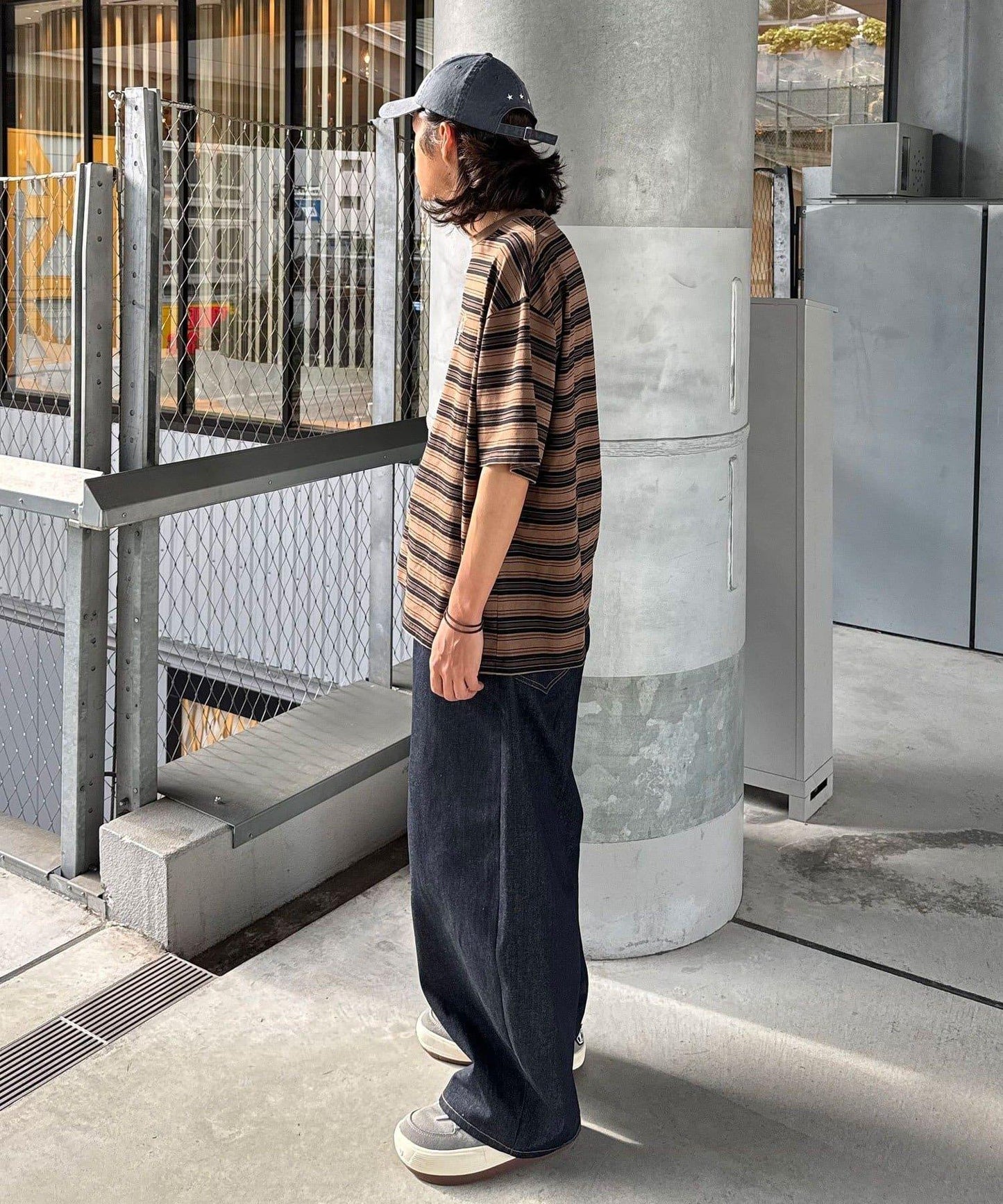 條紋修身超染T恤