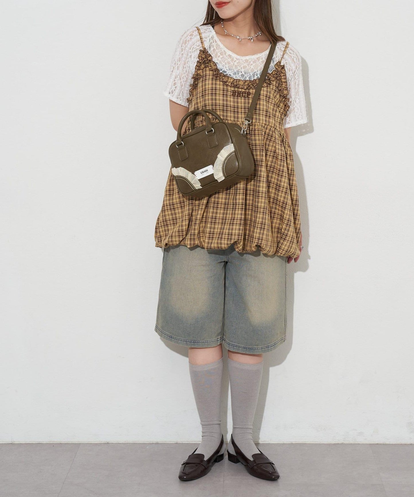 【GRAIN/穀物】2WAY復古蕾絲迷你波士頓包