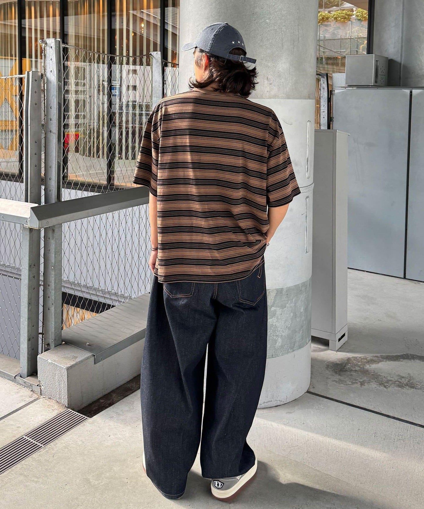 條紋修身超染T恤