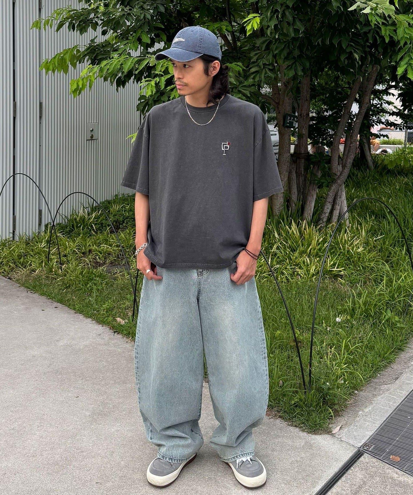 條紋修身超染T恤