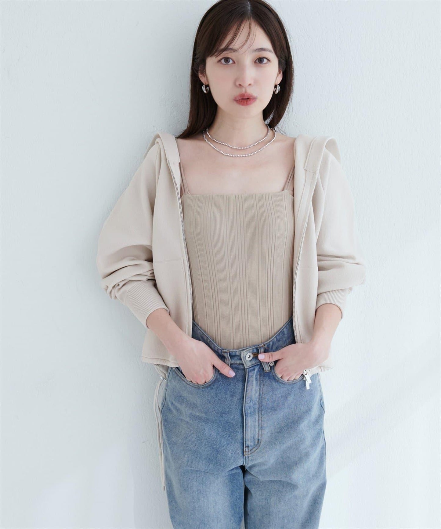 【限定】針織拉鍊帽夾克