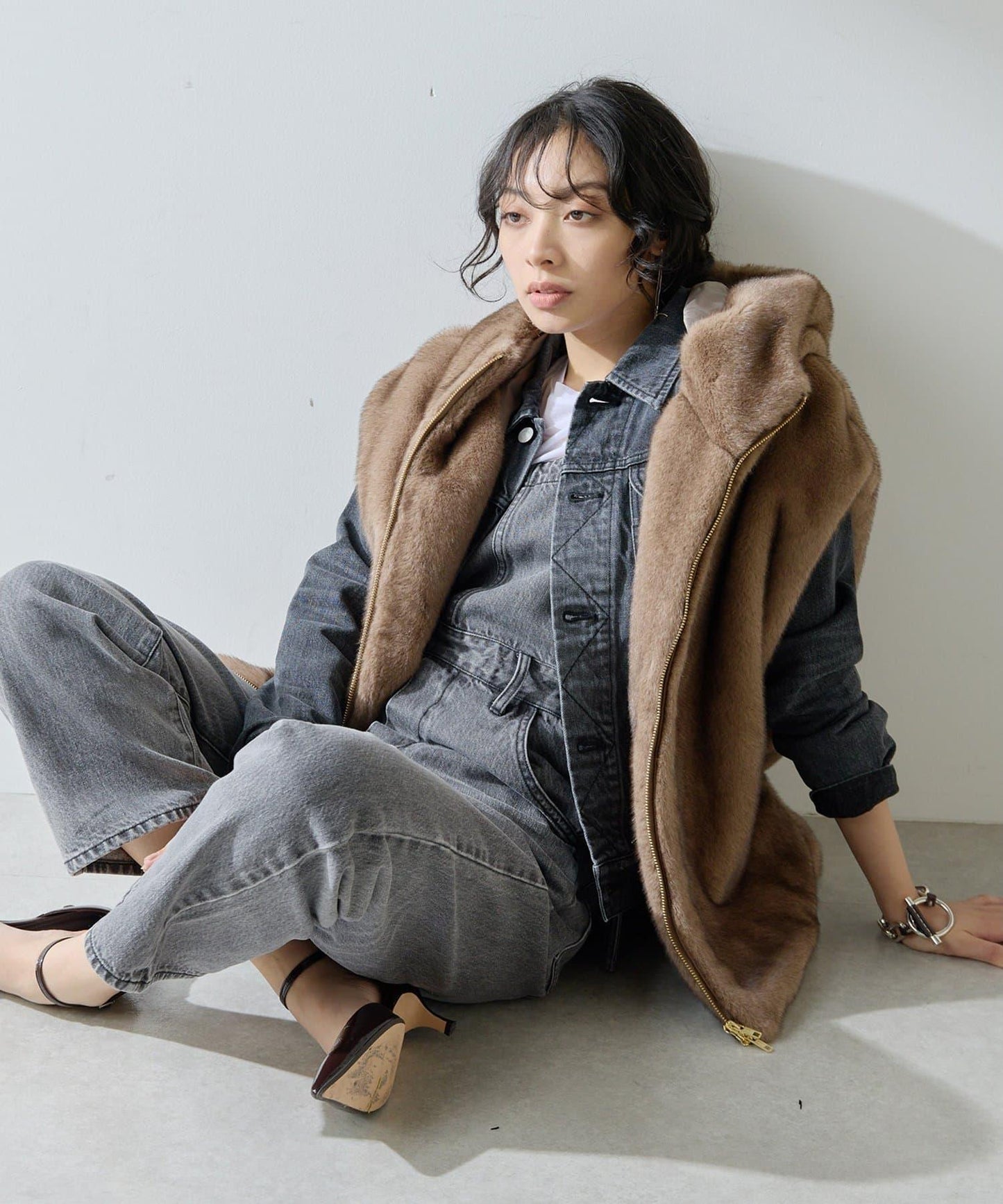 棉麻牛仔連體褲