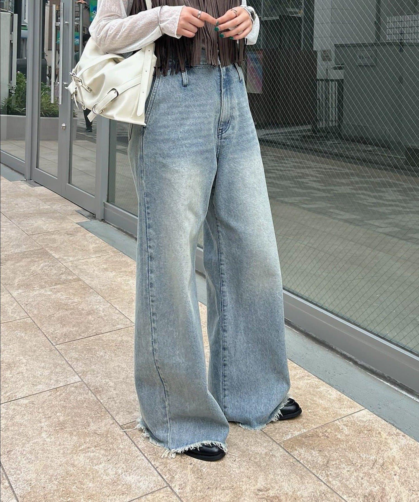 波浪牛仔褲