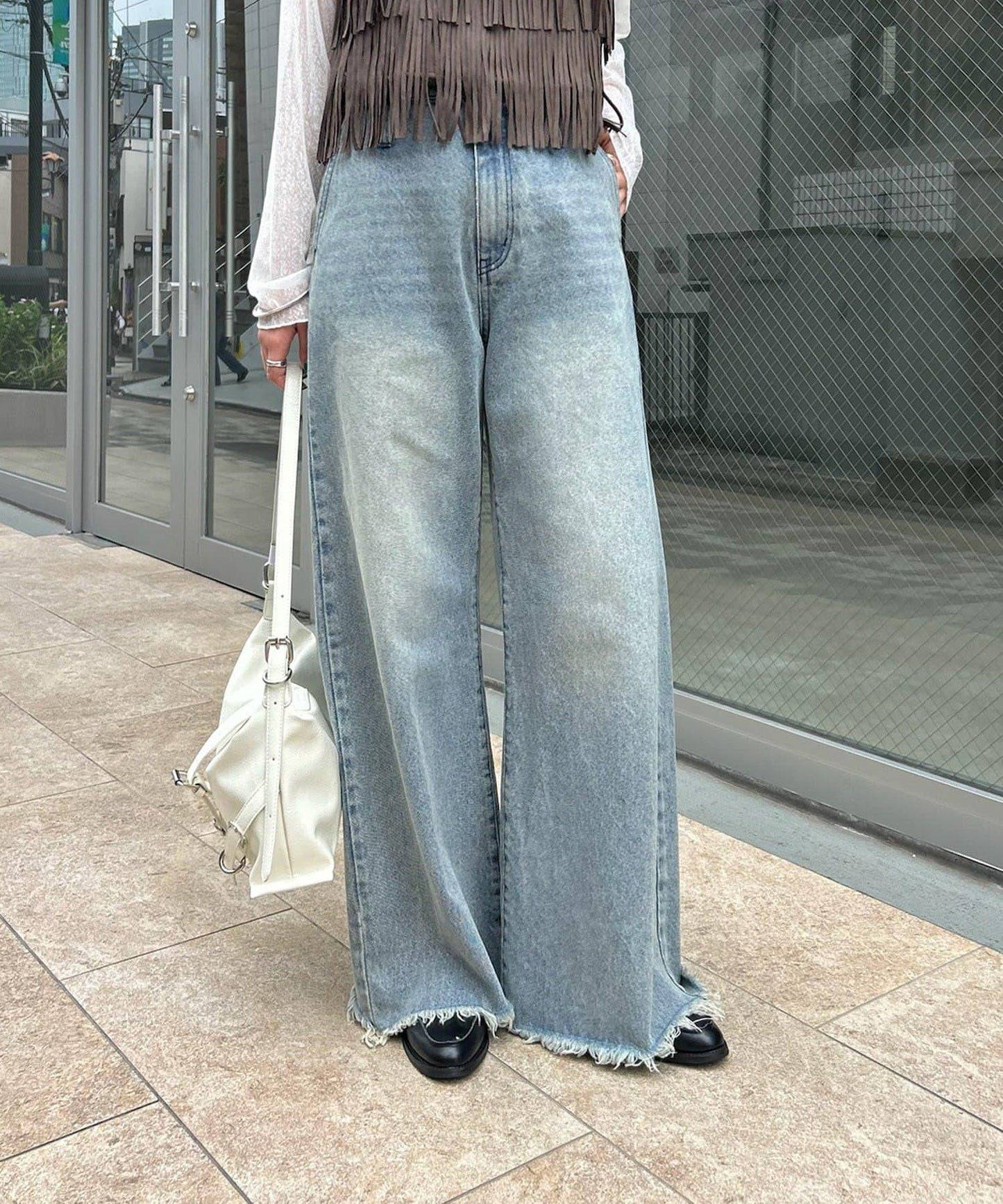 波浪牛仔褲