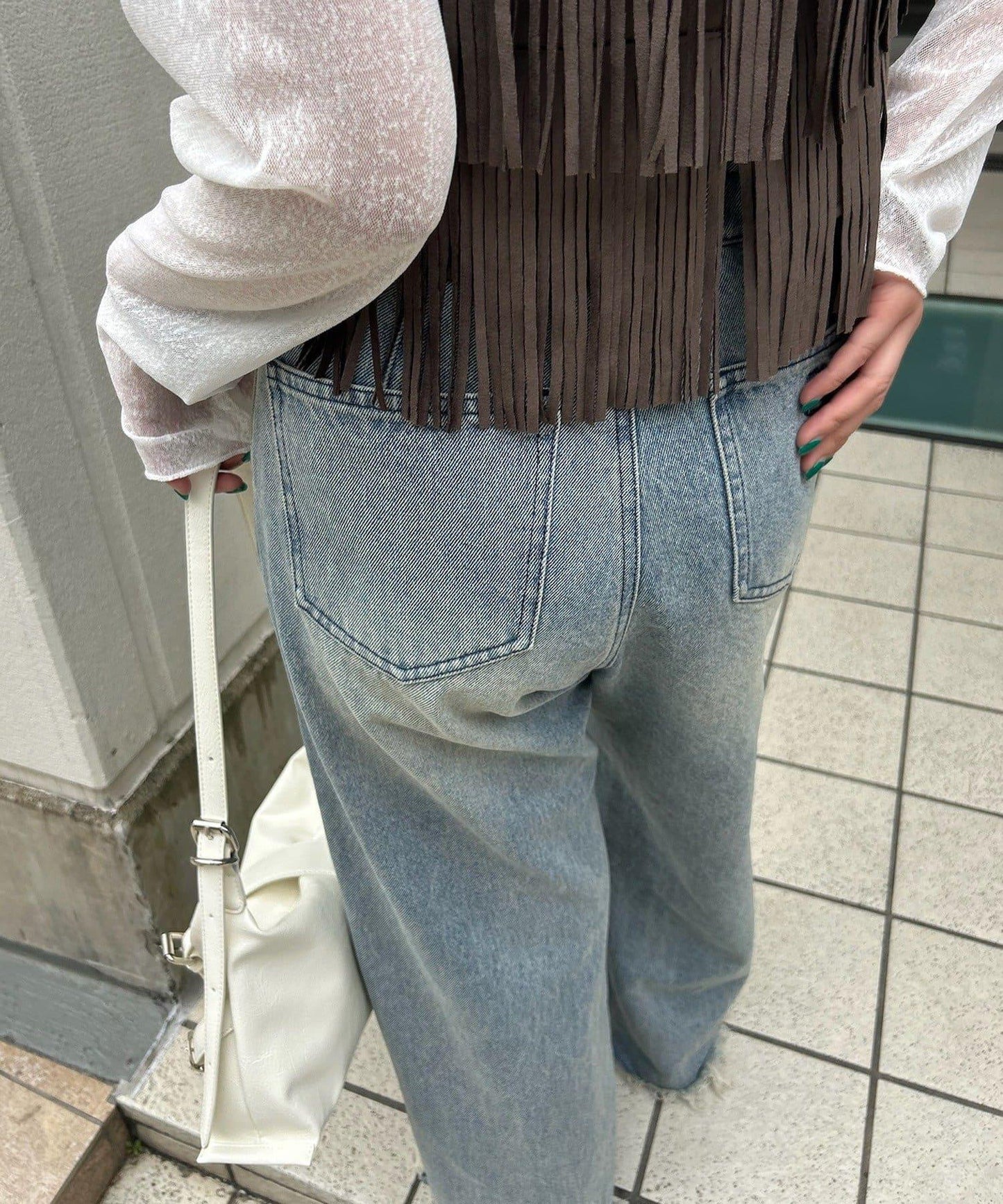 波浪牛仔褲