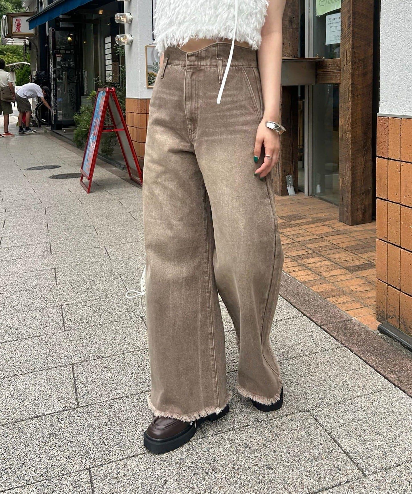 波浪牛仔褲