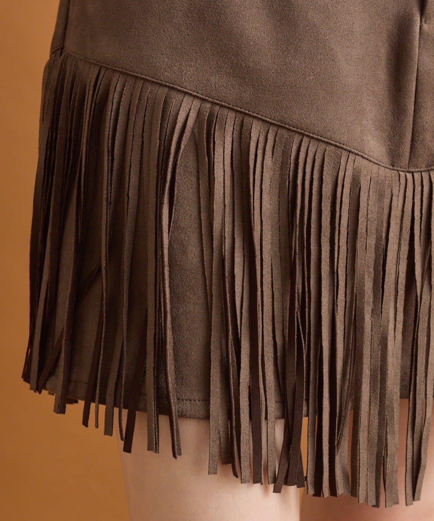 mystic 仿麂皮流蘇半身裙