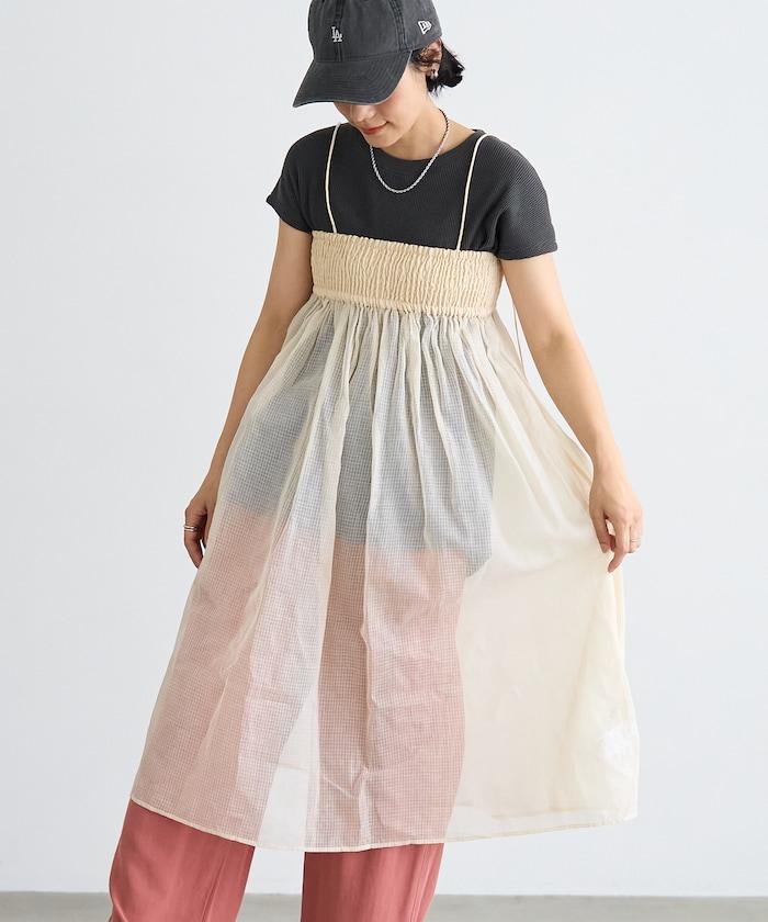 印度 2WAY 剪紗 格紋 帶式連體褲