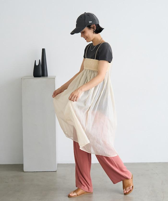 印度 2WAY 剪紗 格紋 帶式連體褲