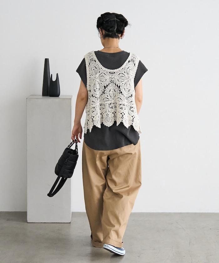 【套裝商品】蕾絲背心 T恤套裝