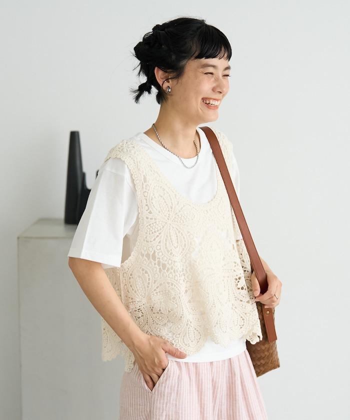 【套裝商品】蕾絲背心 T恤套裝