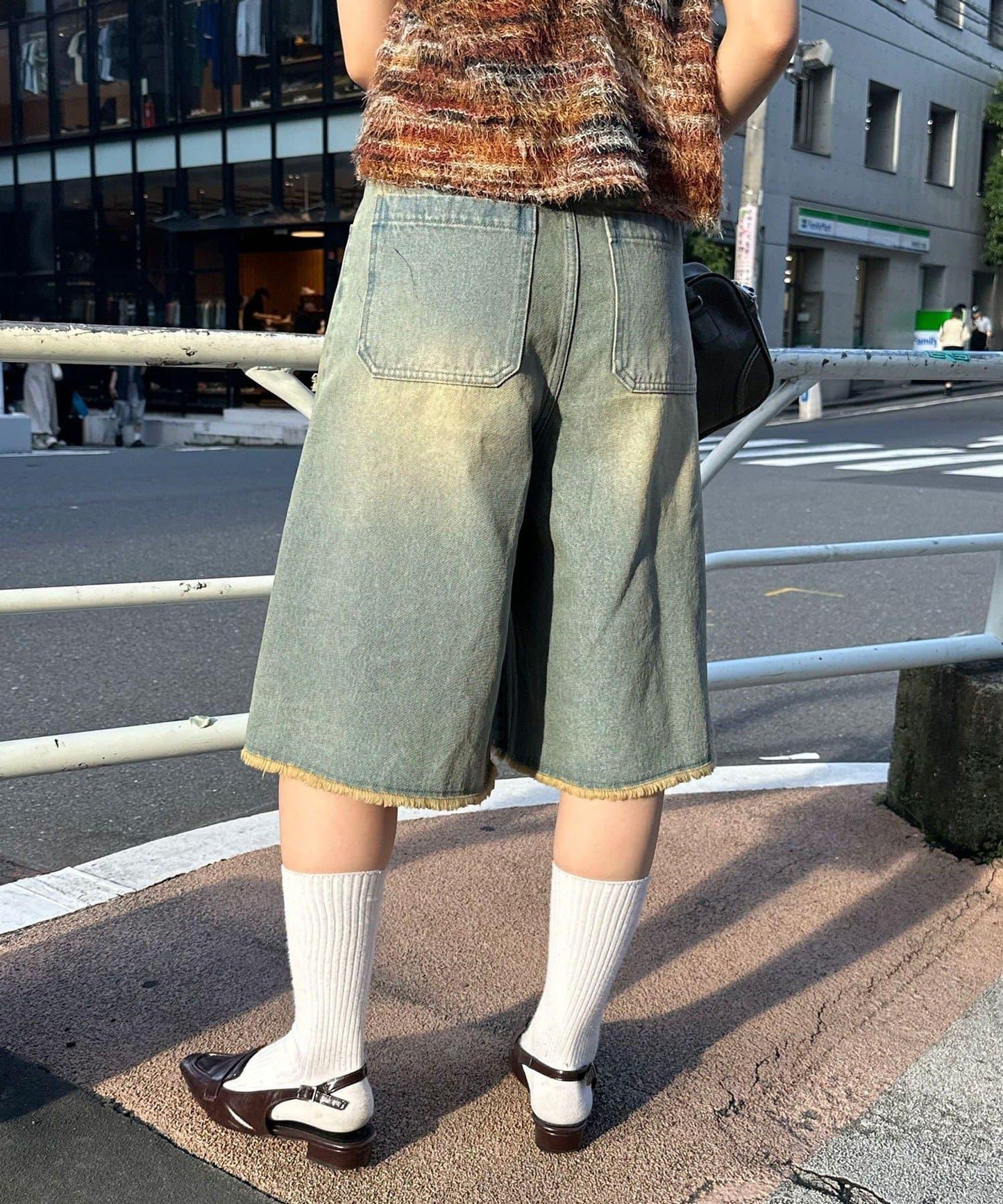 超破壞半身牛仔褲