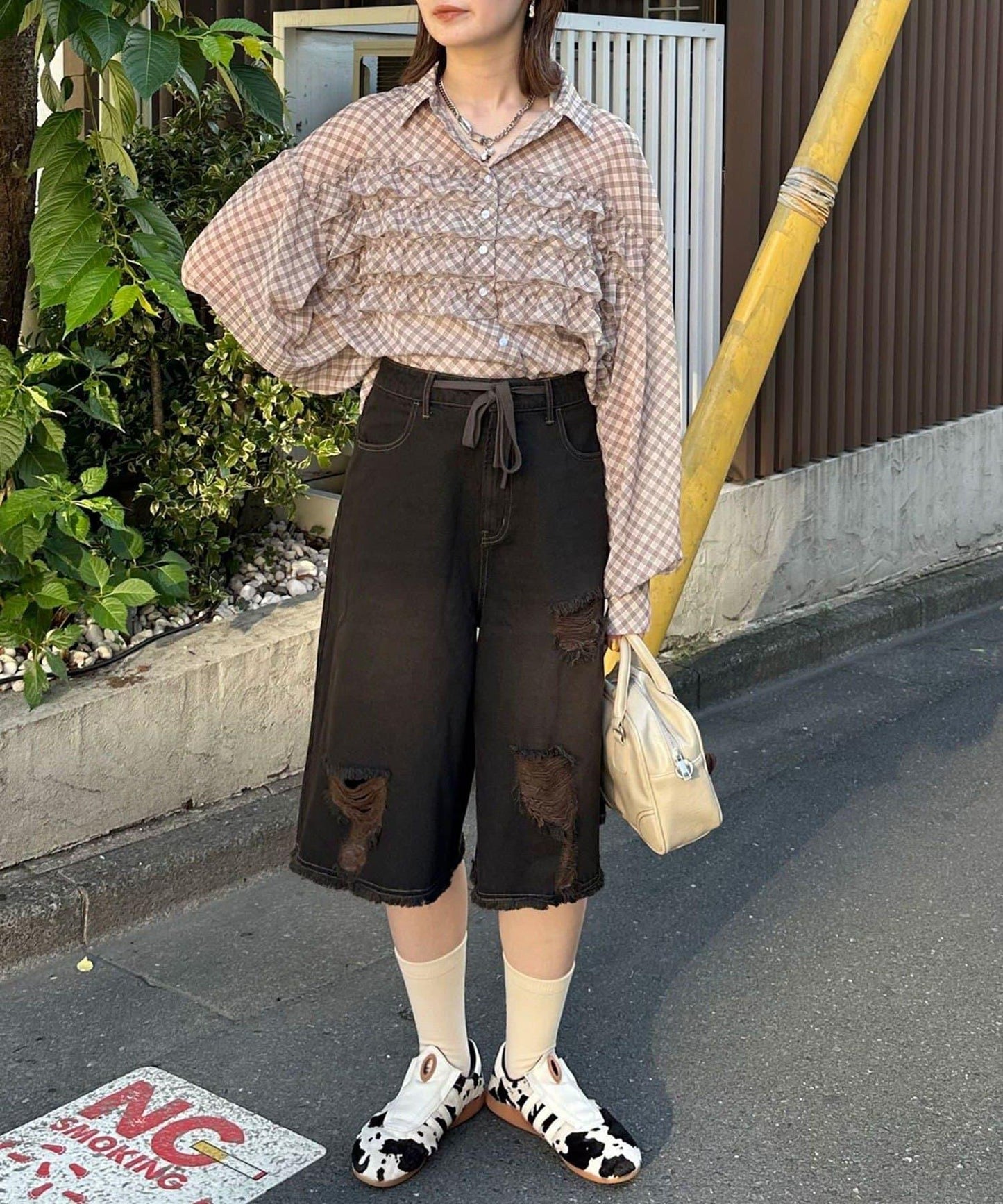 超破壞半身牛仔褲