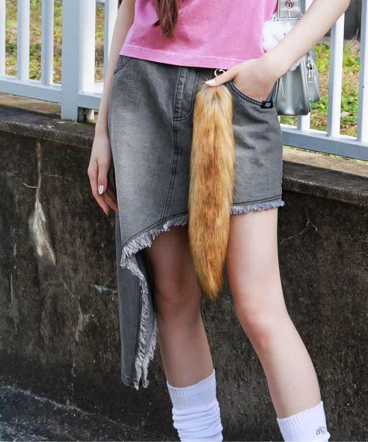 不對稱牛仔裙