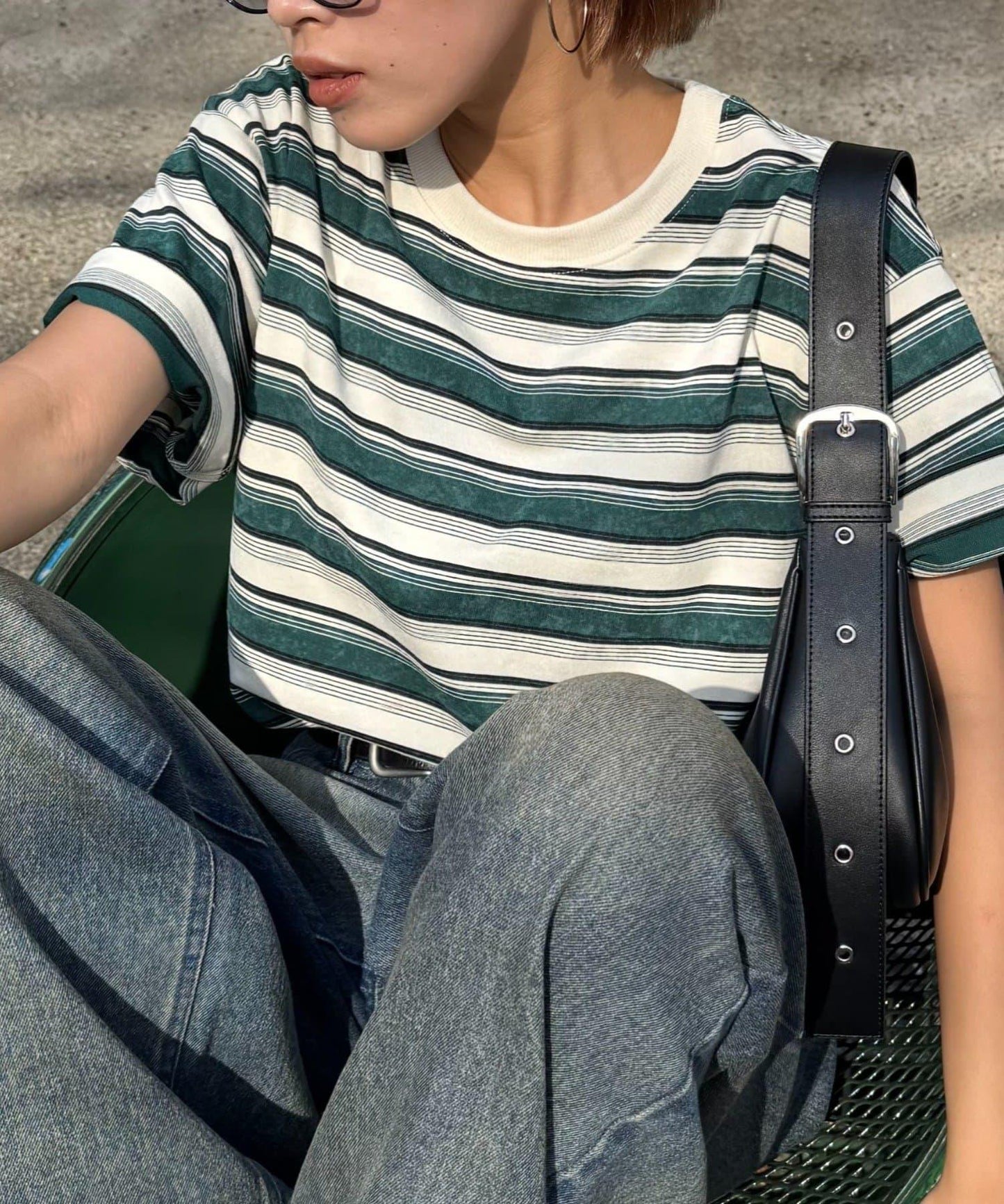 【CIAOPANIC TYPY】【UNISEX】復古風條紋T恤