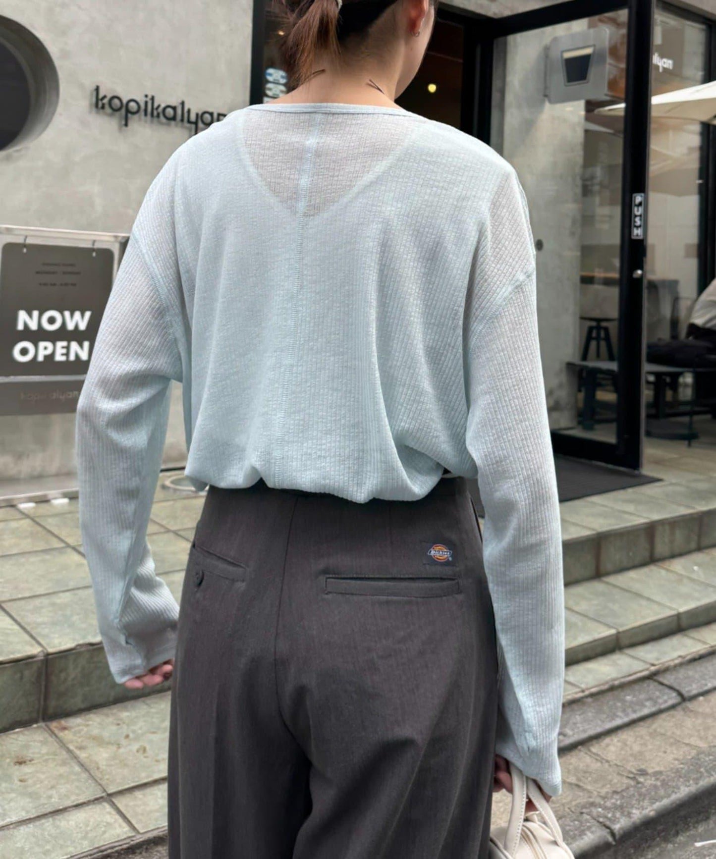 2WAY透視亨利領T恤
