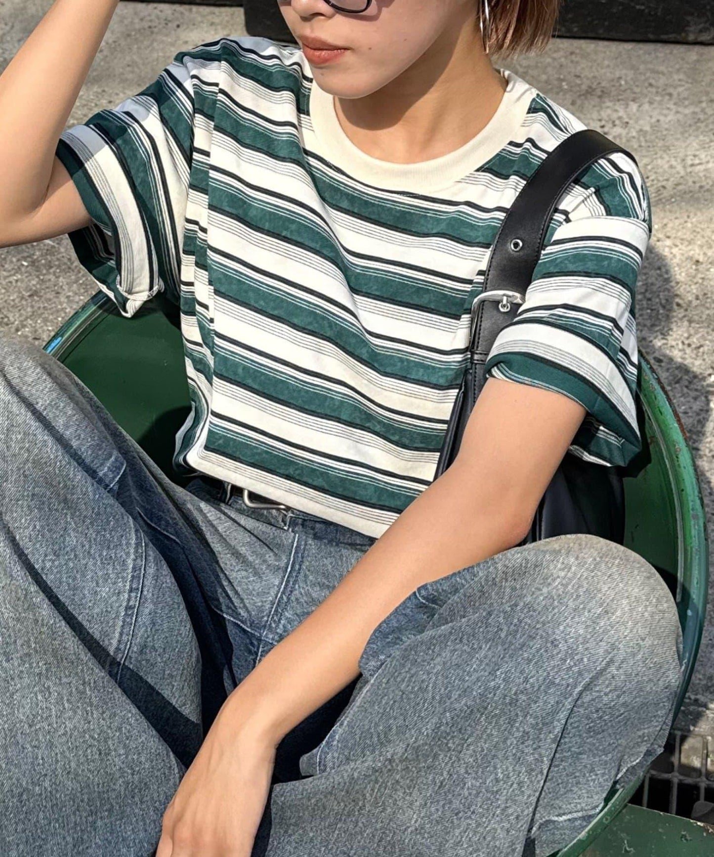【CIAOPANIC TYPY】【UNISEX】復古風條紋T恤