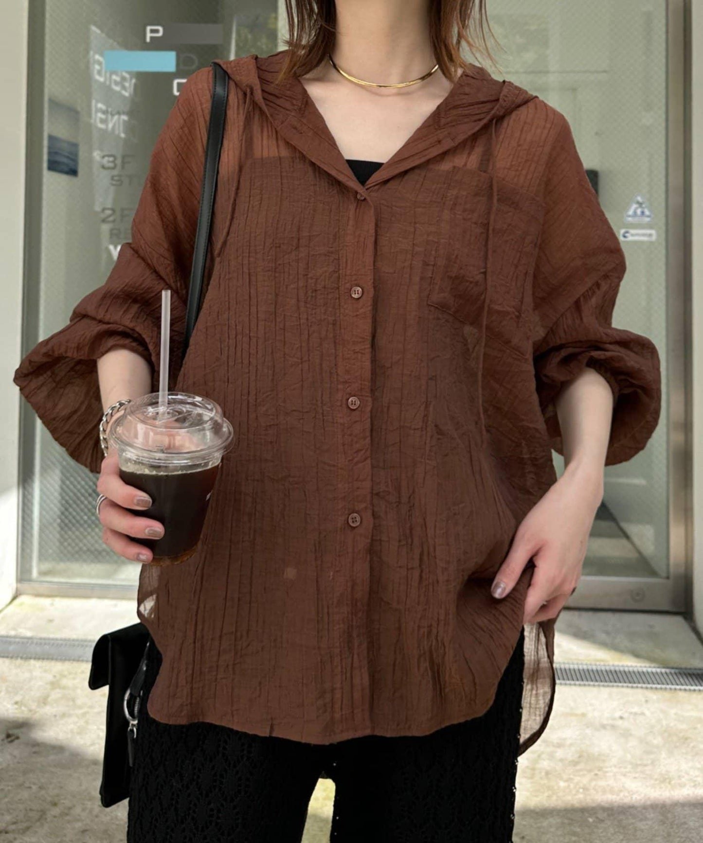 透視連帽襯衫