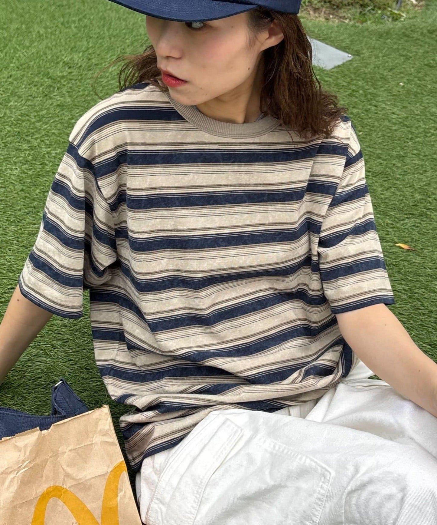 【CIAOPANIC TYPY】【UNISEX】復古風條紋T恤
