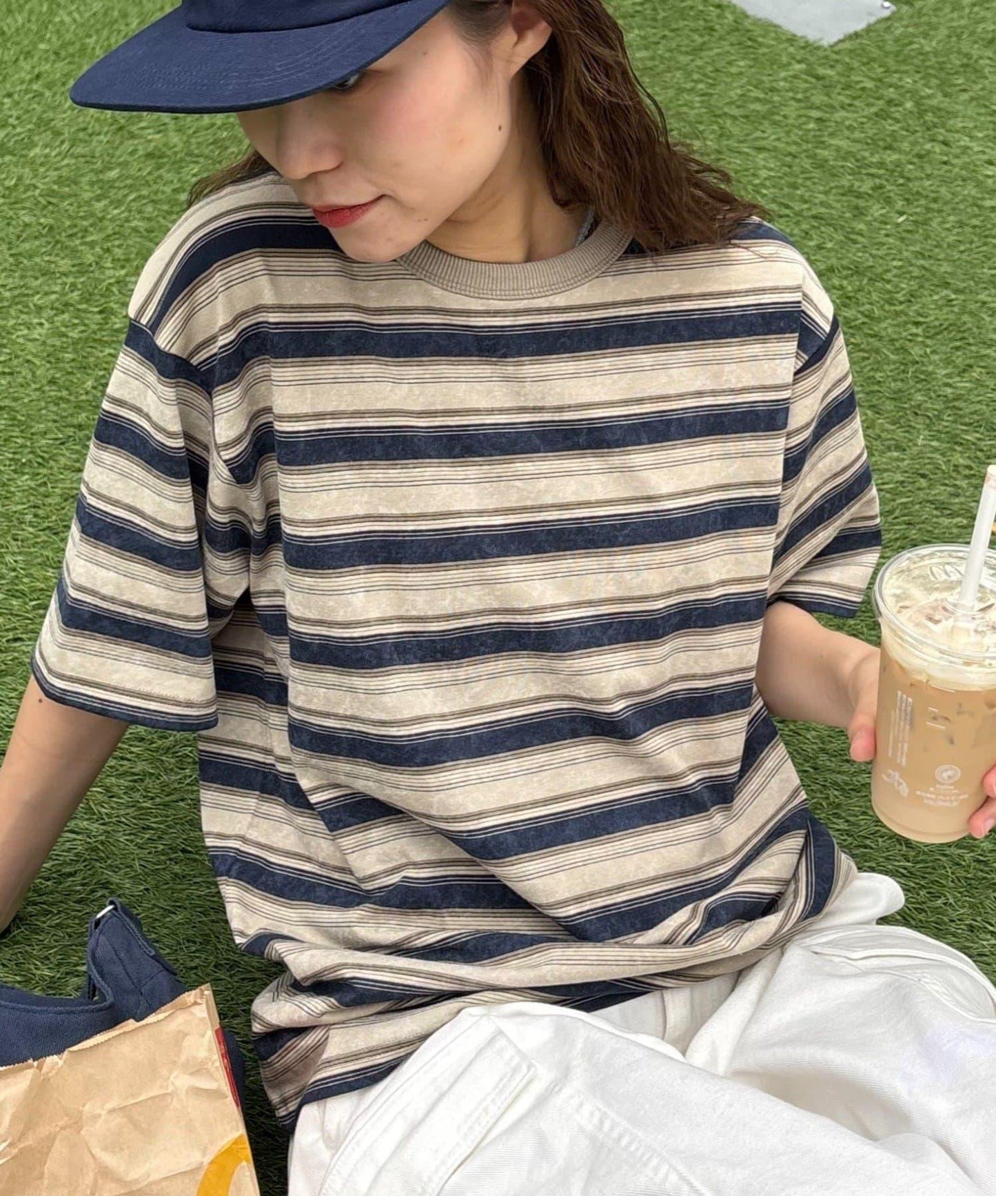 【CIAOPANIC TYPY】【UNISEX】復古風條紋T恤
