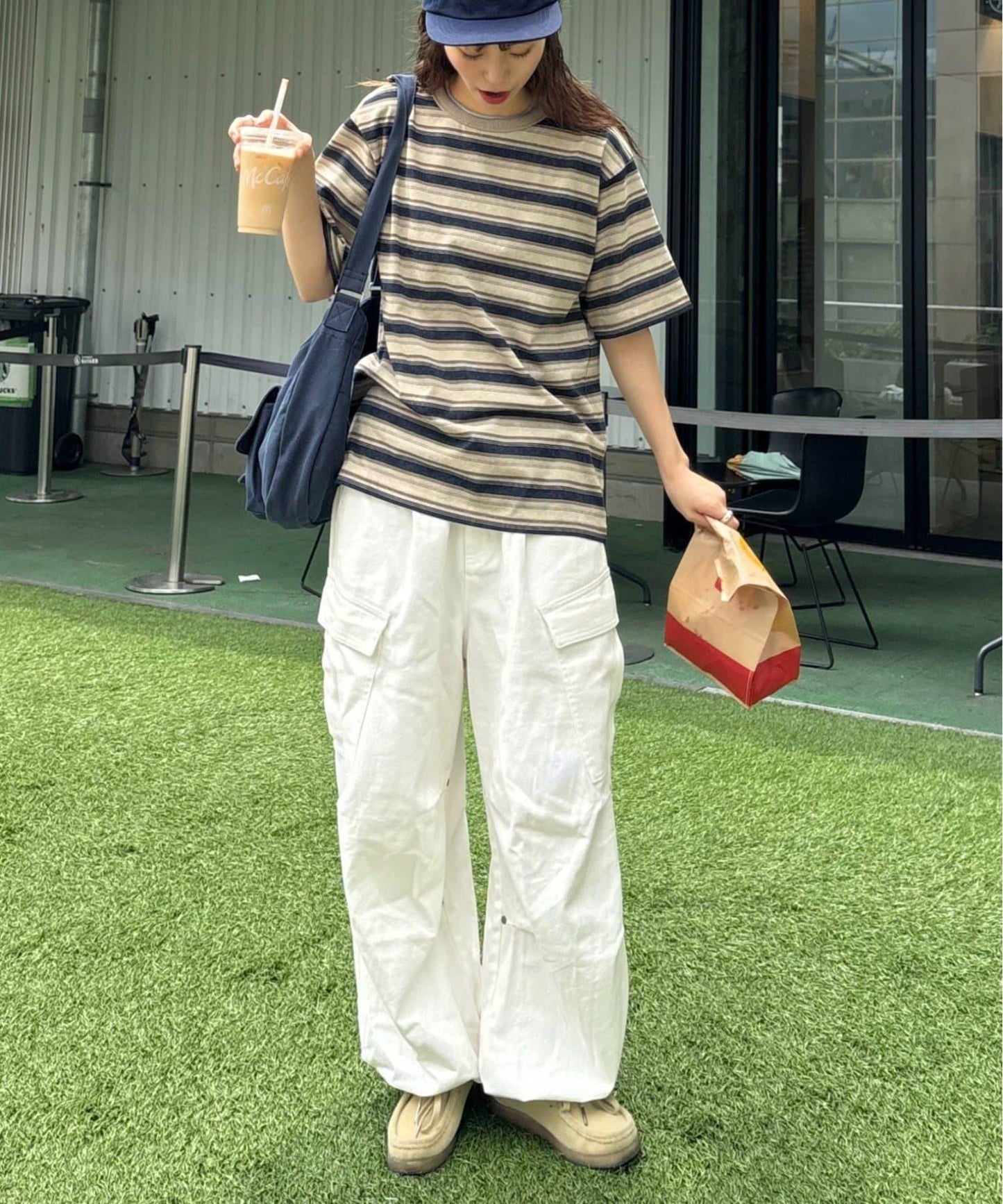 【CIAOPANIC TYPY】【UNISEX】復古風條紋T恤